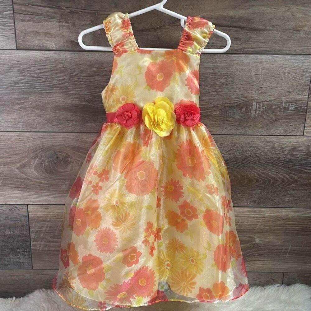 NANNETTE GIRL Toddler Floral Fully Lined Sleeveless Layered Party Dress Size 3T - Picture 2 of 8